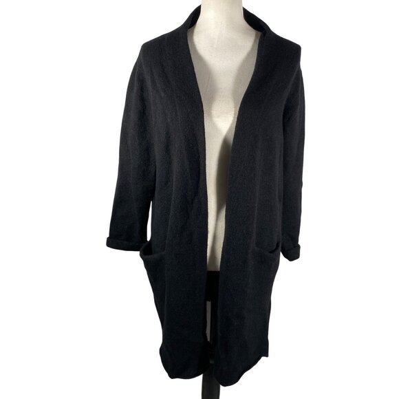 Jenni Kayne Womens Black Open Cardigan XS Merino Wool Yak Blend quiet luxury neu - Picture 1 of 9